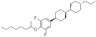 structure of CAS# 185207-90-3, [4(S)-[反式(反式)]]-1,3-二氟-2-[(1-甲基庚基)氧基]-5-(4'-丙基[1,1'-联环己基]-4-基)苯