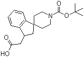 structure of CAS# 185526-66-3, 1'-(叔丁氧羰基)-2,3-二氢螺[1H-茚-1,4'-哌啶]-3-乙酸