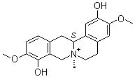 CAS # 18556-27-9, (-)-Cyclanolin, (7S,13aS)-5,8,13,13a-Tetrahydro-2,9-dihydroxy-3,10-dimethoxy-7-methyl-6H-dibenzo[a,g]quinolizinium