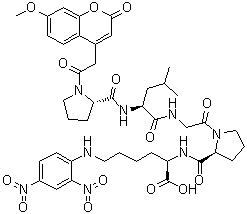CAS # 185698-23-1, 1-[2-(7-Methoxy-2-oxo-2H-1-benzopyran-4-yl)acetyl]-L-prolyl-L-leucylglycyl-L-prolyl-N6-(2,4-dinitrophenyl)-D-lysine