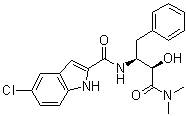 structure of CAS# 186392-40-5, 5-Chloro-N-[(1S,2R)-3-(dimethylamino)-2-hydroxy-3-oxo-1-(phenylmethyl)propyl]-1H-indole-2-carboxamide