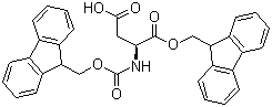structure of CAS# 187671-16-5, N-芴甲氧羰基-L-天冬氨酸 1-芴甲基酯