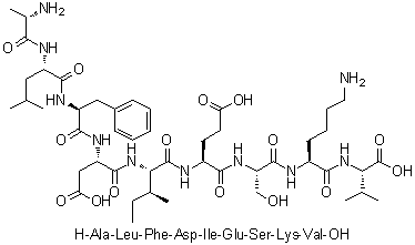CAS # 187968-05-4, L-Alanyl-L-leucyl-L-phenylalanyl-L-alpha-aspartyl-L-isoleucyl-L-alpha-glutamyl-L-seryl-L-lysyl-L-valine