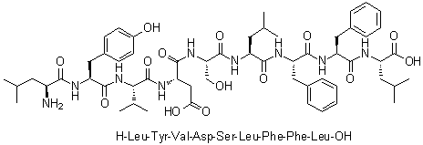 CAS # 188566-68-9, L-Leucyl-L-tyrosyl-L-valyl-L-alpha-aspartyl-L-seryl-L-leucyl-L-phenylalanyl-L-phenylalanyl-L-leucine
