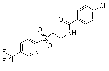 structure of CAS# 188591-46-0, 4-Chloro-N-[2-[[5-(trifluoromethyl)-2-pyridinyl]sulfonyl]ethyl]-benzamide