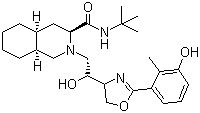 CAS # 188936-07-4, (3S,4aS,8aS)-2-[(2R)-2-[(4S)-2-[3-Hydroxy-2-methylphenyl]-4,5-dihydrooxazol-4-yl]-2-hydroxyethyl]decahydroisoquinoline-3-carboxylic acid tert-butylamide, (3S,4aS,8aS)-2-[(2R)-2-[(4S)-4,5-Dihydro-2-(3-hydroxy-2-methylphenyl)-4-oxazolyl]-2-hydroxyethyl]-N-(1,1-dimethylethyl)decahydro-3-isoquinolinecarboxamide