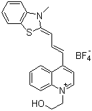 CAS # 189148-50-3, 1-(2-Hydroxyethyl)-4-[3-(3-methyl-2(3H)-benzothiazolylidene)-1-propenyl]quinolinium tetrafluoroborate
