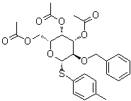 CAS # 189744-09-0, 4-Methylphenyl 2-O-(phenylmethyl)-1-thio-beta-D-galactopyranoside triacetate