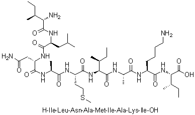 CAS 登录号：1900669-07-9, L-异亮氨酰-L-亮氨酰-L-天冬氨酰胺酰-L-丙氨酰-L-蛋氨酰-L-异亮氨酰-L-丙氨酰-L-赖氨酰-L-异亮氨酸