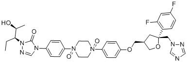 CAS # 1902957-95-2, Posaconazole Impurity 50, Posaconazole N,N-Dioxide Impurity,1-(4-(((3R,5R)-5-((1H-1,2,4-triazol-1-yl)methyl)-5-(2,4-difluorophenyl)tetrahydrofuran-3-yl)methoxy)phenyl)-4-(4-(1-((2S,3S)-2-hydroxypentan-3-yl)-5-oxo-1,5-dihydro-4H-1,2,4-triazol-4-yl)phenyl)piperazine 1,4-dioxide