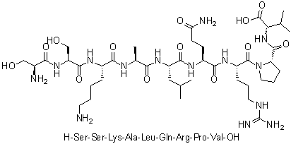 L-Seryl-L-seryl-L-lysyl-L-alanyl-L-leucyl-L-glutaminyl-L-arginyl-L-prolyl-L-valine molecular structure (CAS 191105-77-8)