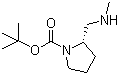 structure of CAS# 191231-58-0, (S)-2-[(Methylamino)methyl]-1-pyrrolidinecarboxylic acid tert-butyl ester