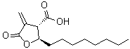 structure of CAS# 191282-48-1, 反式-四氢-4-亚甲基-2-辛基-5-氧代-3-呋喃羧酸