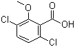 structure of CAS# 1918-00-9, 麦草畏