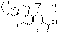 CAS 登录号：192927-63-2, 莫西沙星盐酸盐一水合物