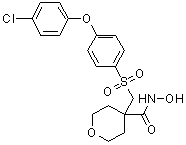 structure of CAS# 193022-04-7, 4-[[[4-(4-Chlorophenoxy)phenyl]sulfonyl]methyl]tetrahydro-N-hydroxy-2H-pyran-4-carboxamide