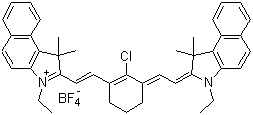 CAS 登录号：193687-63-7, 2-[2-[2-氯-3-[2-(3-乙基-1,3-二氢-1,1-二甲基-2H-苯并[e]吲哚-2-亚基)乙亚基]-1-环己烯-1-基]乙烯基]-3-乙基-1,1-二甲基-1H-苯并[e]吲哚鎓四氟硼酸盐