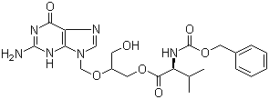 structure of CAS# 194154-40-0, Cbz-Valine ganciclovir