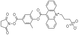 CAS # 194357-64-7, 9-[[4-[[(2,5-Dioxo-1-pyrrolidinyl)oxy]carbonyl]-2,6-dimethylphenoxy]carbonyl]-10-(3-sulfopropyl)-acridinium inner salt