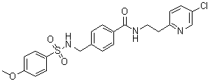 structure of CAS# 1943733-16-1, N-[2-(5-Chloro-2-pyridinyl)ethyl]-4-[[[(4-methoxyphenyl)sulfonyl]amino]methyl]benzamide