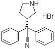 CAS 登录号：194602-27-2, (S)-2,2-二苯基-2-(吡咯烷-3-基)乙腈氢溴酸盐, 3-(S)-(+)-(1-氰基-1,1-二苯甲基)吡咯烷氢溴酸盐