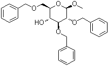 CAS # 19488-49-4, Methyl 2,3,6-tri-O-benzyl-beta-D-glucopyranoside, Methyl 2,3,6-tris-O-(phenylmethyl)-beta-D-glucopyranoside