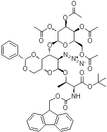 CAS # 195976-08-0, O-[2-Azido-2-deoxy-4,6-O-[(S)-phenylmethylene]-3-O-(2,3,4,6-tetra-O-acetyl-beta-D-galactopyranosyl)-alpha-D-galactopyranosyl]-N-[(9H-fluoren-9-ylmethoxy)carbonyl]-L-threonine 1,1-dimethylethyl ester