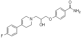 CAS # 195988-65-9, 4-[3-[4-(4-Fluorophenyl)-3,6-dihydro-1(2H)-pyridinyl]-2-hydroxypropoxy]benzamide, Ro 8-4304