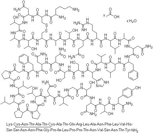 structure of CAS# 196078-30-5, 醋酸普蓝林肽