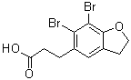 CAS # 196597-76-9, 6,7-Dibromo-2,3-dihydro-5-benzofuranpropanoic acid, 3-(6,7-Dibromo-2,3-dihydrobenzofuran-5-yl)propanoic acid, 3-(6,7-Dibromo-2,3-dihydrobenzofuran-5-yl)propionic acid, 3-(6,7-Dibromo-2,3-dihydrobenzofuran-5-yl)propionoic acid