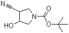 structure of CAS# 197143-33-2, N-叔丁氧羰基-3-氰基-4-羟基吡咯烷