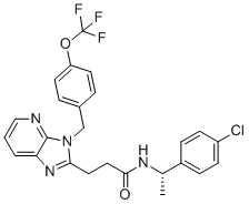 CAS # 1979939-16-6, N-[(1S)-1-(4-Chlorophenyl)ethyl]-3-[[4-(trifluoromethoxy)phenyl]methyl]-3H-imidazo[4,5-b]pyridine-2-propanamide