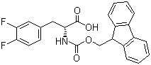 structure of CAS# 198545-59-4, Fmoc-D-3,4-二氟苯丙氨酸