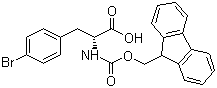 structure of CAS# 198545-76-5, (R)-N-Fmoc-4-Bromophenylalanine