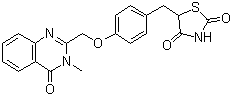 CAS # 199113-98-9, Balaglitazone, 5-[[4-[[3-Methyl-4-oxo-3,4-dihydro-2-quinazolinyl]methoxy]phenyl]methyl]thiazolidine-2,4-dione, DRF 2593, NN 2344