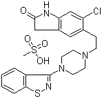 structure of CAS# 199191-69-0, Ziprasidone mesilate
