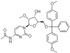 structure of CAS# 199593-08-3, N-Acetyl-5'-O-[bis(4-methoxyphenyl)phenylmethyl]-2'-O-methylcytidine