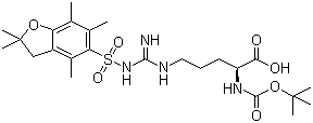 structure of CAS# 200124-22-7, N-叔丁氧羰基-N'-(2,2,4,6,7-五甲基二氢苯并呋喃-5-磺酰基)-L-精氨酸