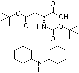 structure of CAS# 200334-95-8, N-叔丁氧羰基-D-天冬氨酸-beta-叔丁酯二环己胺盐