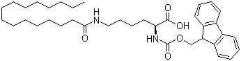 structure of CAS# 201004-46-8, N2-[(9H-芴-9-基甲氧基)羰基]-N6-(1-氧代十六烷基)-L-赖氨酸