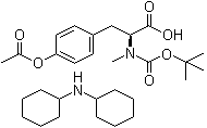 structure of CAS# 201294-70-4, N-[叔丁氧羰基]-N-甲基-O-乙酰基-L-酪氨酸二环己基铵盐