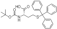 structure of CAS# 201419-16-1, N-[叔丁氧羰基]-S-(三苯基甲基)-L-高半胱氨酸
