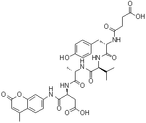 CAS 登录号：201860-29-9, N-(3-羧基-1-氧代丙基)-L-酪氨酰-L-缬氨酰-L-丙氨酰-N-(4-甲基-2-氧代-2H-1-苯并吡喃-7-基)-L-alpha-天冬氨酰胺