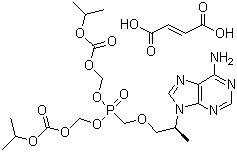 Tenofovir disoproxil fumarate molecular structure (CAS 202138-50-9)