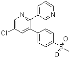 CAS 登录号：202409-31-2, 5-氯-3-[4-(甲基磺酰基)苯基]-2,3'-联吡啶