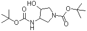 CAS # 203434-46-2, 3-[[(1,1-Dimethylethoxy)carbonyl]amino]-4-hydroxy-1-pyrrolidinecarboxylic acid 1,1-dimethylethyl ester
