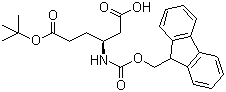 structure of CAS# 203854-49-3, Fmoc-L-beta-homoglutamic acid 6-tert-butyl ester
