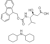 structure of CAS# 204316-10-9, N-环己基环己胺 (3S,4S)-4-[[芴甲氧羰基]氨基]-3-羟基-5-甲基己酸盐