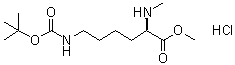 structure of CAS# 2044710-35-0, N6-[(1,1-Dimethylethoxy)carbonyl]-N2-methyl-D-lysine methyl ester hydrochloride (1:1)
