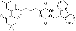 structure of CAS# 204777-78-6, N-Fmoc-N'-[1-(4,4-Dimethyl-2,6-dioxocyclohex-1-ylidene)-3-methylbutyl]-L-lysine